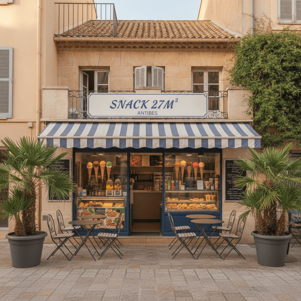 Snack 27m² à Antibes : terrasse - Image 1