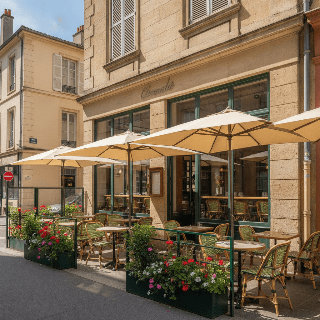 Restaurant 65m² à Lyon : terrasse - licence IV