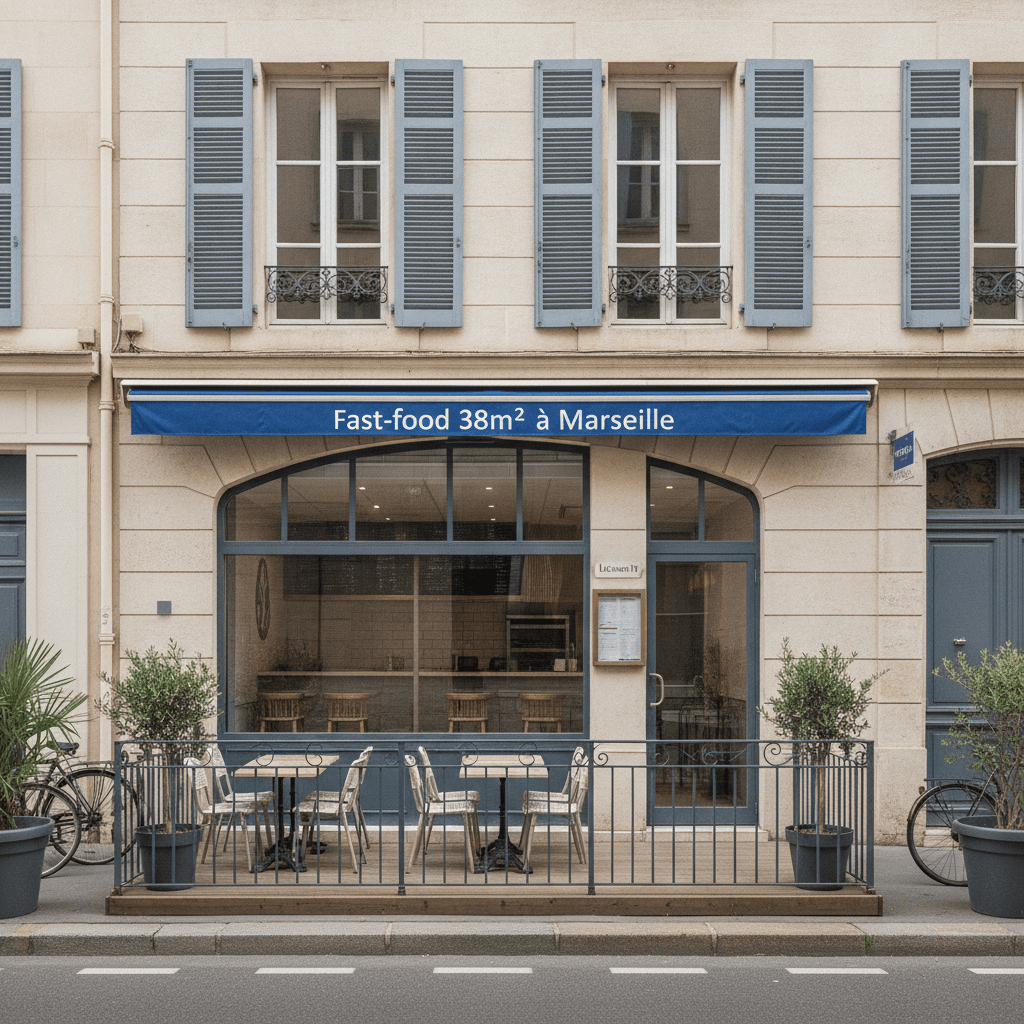 Fast-food 38m² à Marseille : terrasse - licence IV
