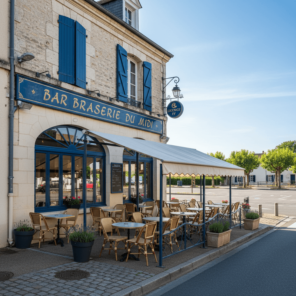 Bar-brasserie à Moutiers-Les-Mauxfaits : terrasse - licence IV - Image 1