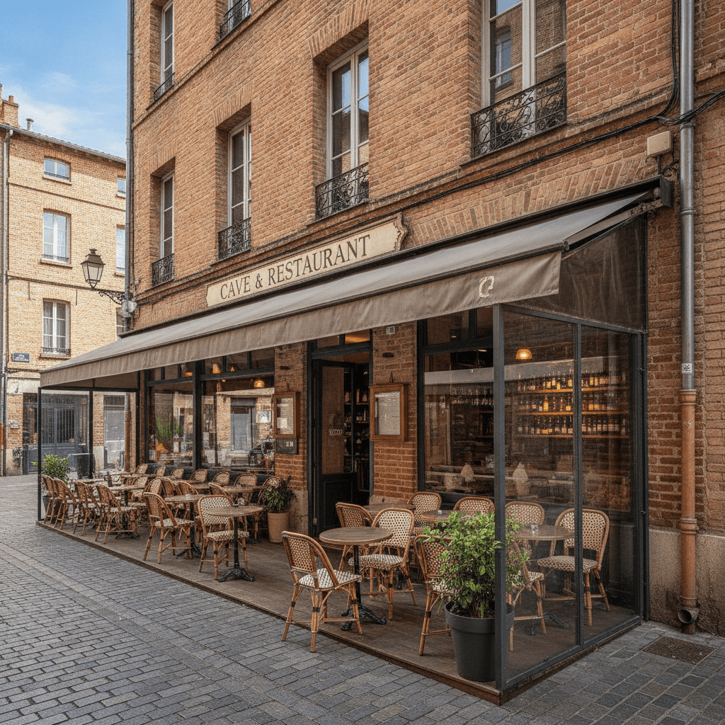 Restaurant 70m² à Toulouse : terrasse - licence IV