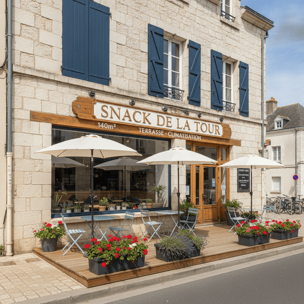 Snack 140m² à La Rochelle : terrasse - climatisation - Image 1