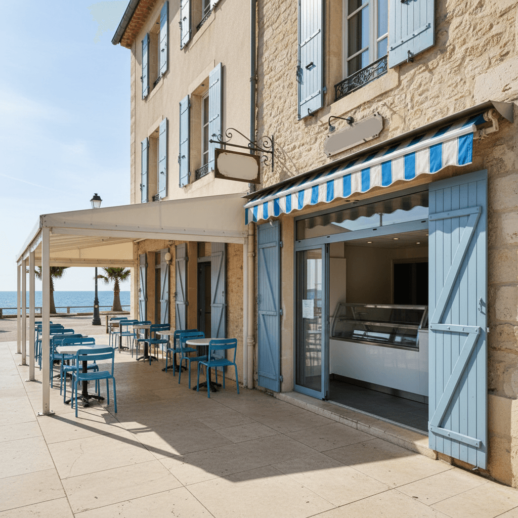 Snack 32m² à Fréjus : terrasse - extraction - Image 1