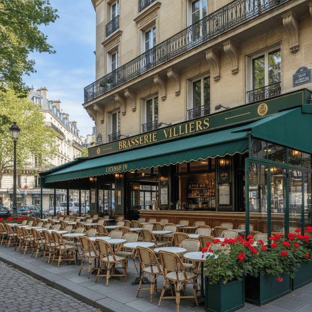 Bar-brasserie 48 couverts à Paris : terrasse - licence IV