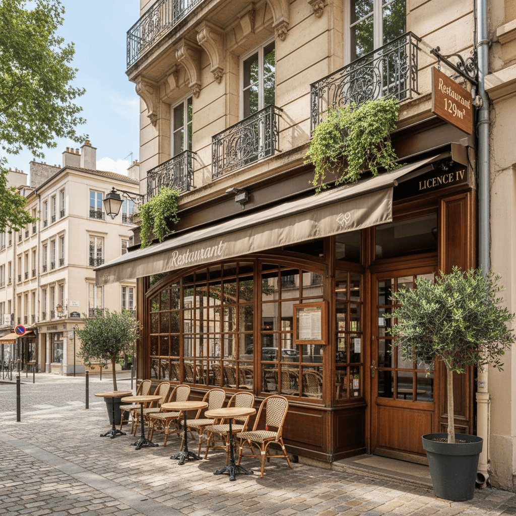 Restaurant 129m² à Lyon : terrasse - licence IV