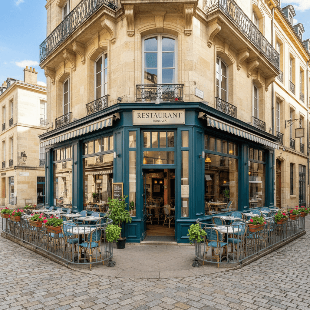 Restaurant 126m² à Bordeaux : terrasse - extraction