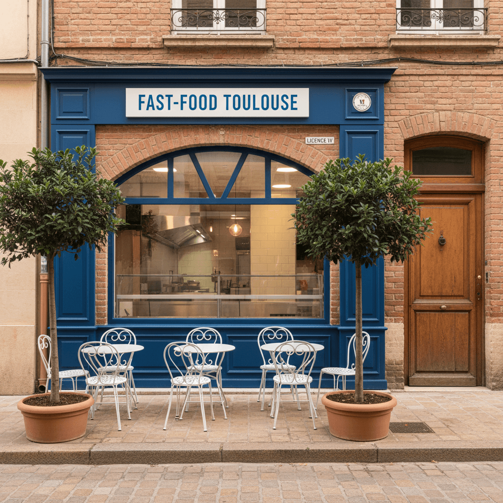 Fast-food 60m² à Toulouse : terrasse - licence IV