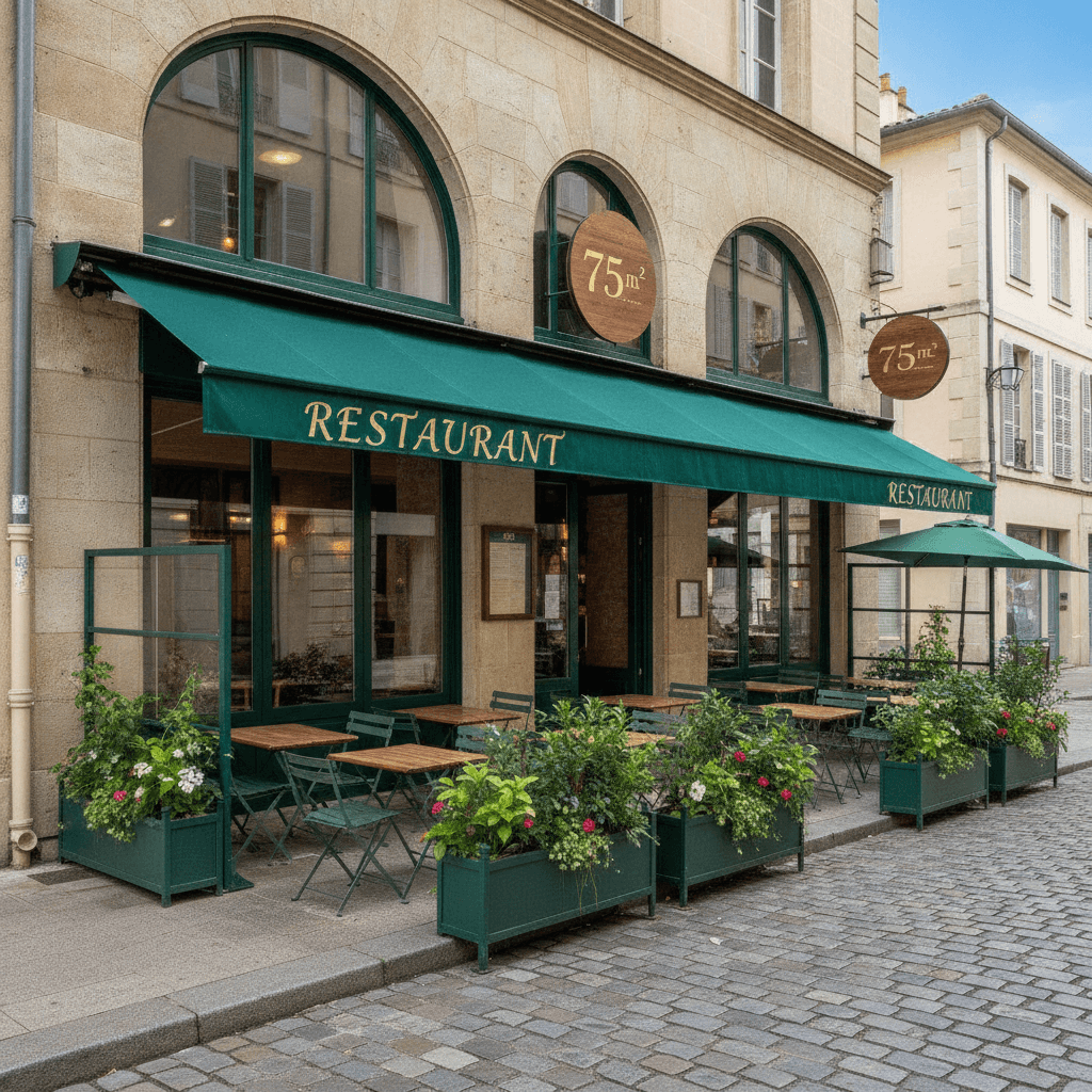 Restaurant 75m² à Montpellier : terrasse - extraction