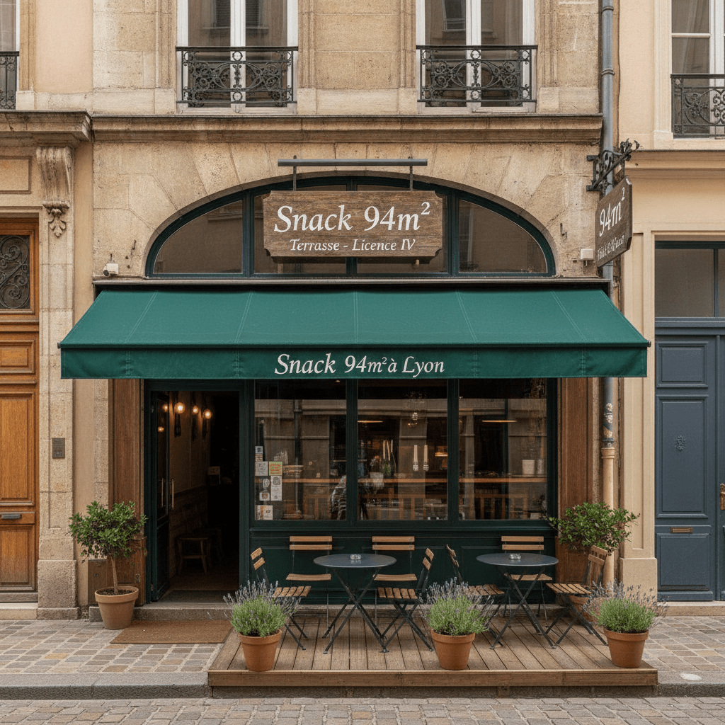 Snack 94m² à Lyon : terrasse - licence IV