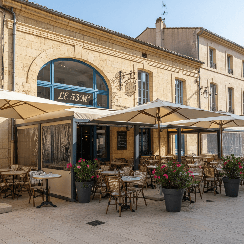 Restaurant 53m² à Montpellier : terrasse - extraction - Image 1