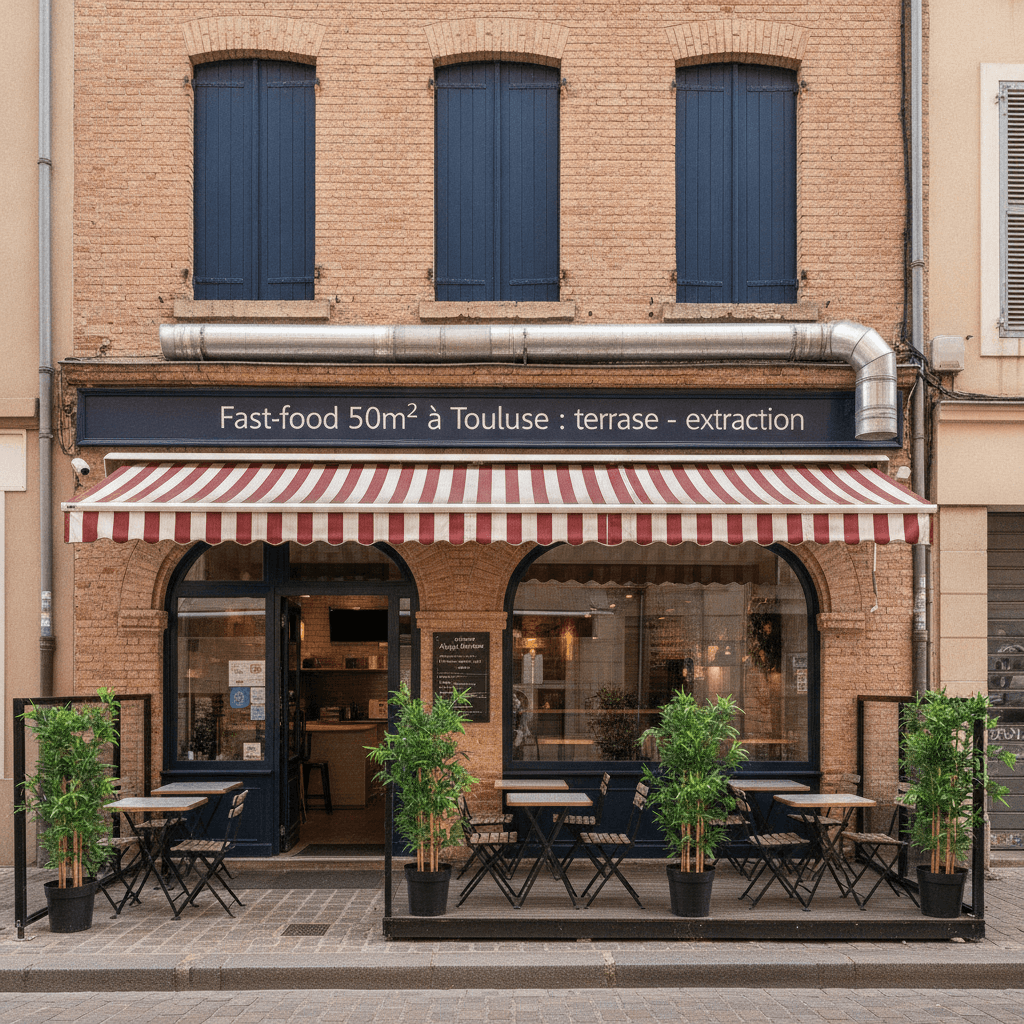 Fast-food 50m² à Toulouse : terrasse - extraction
