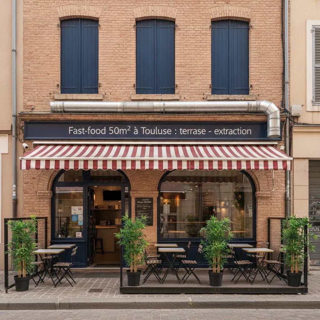 Fast-food 50m² à Toulouse : terrasse - extraction - Image 1