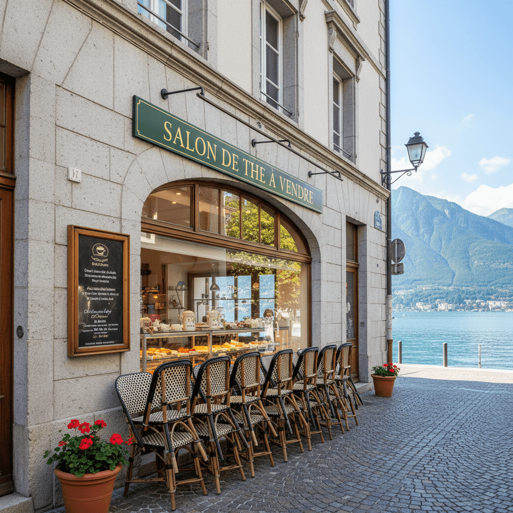 Snack 80m² à Évian-Les-Bains : terrasse - cuisine équipée - Image 1