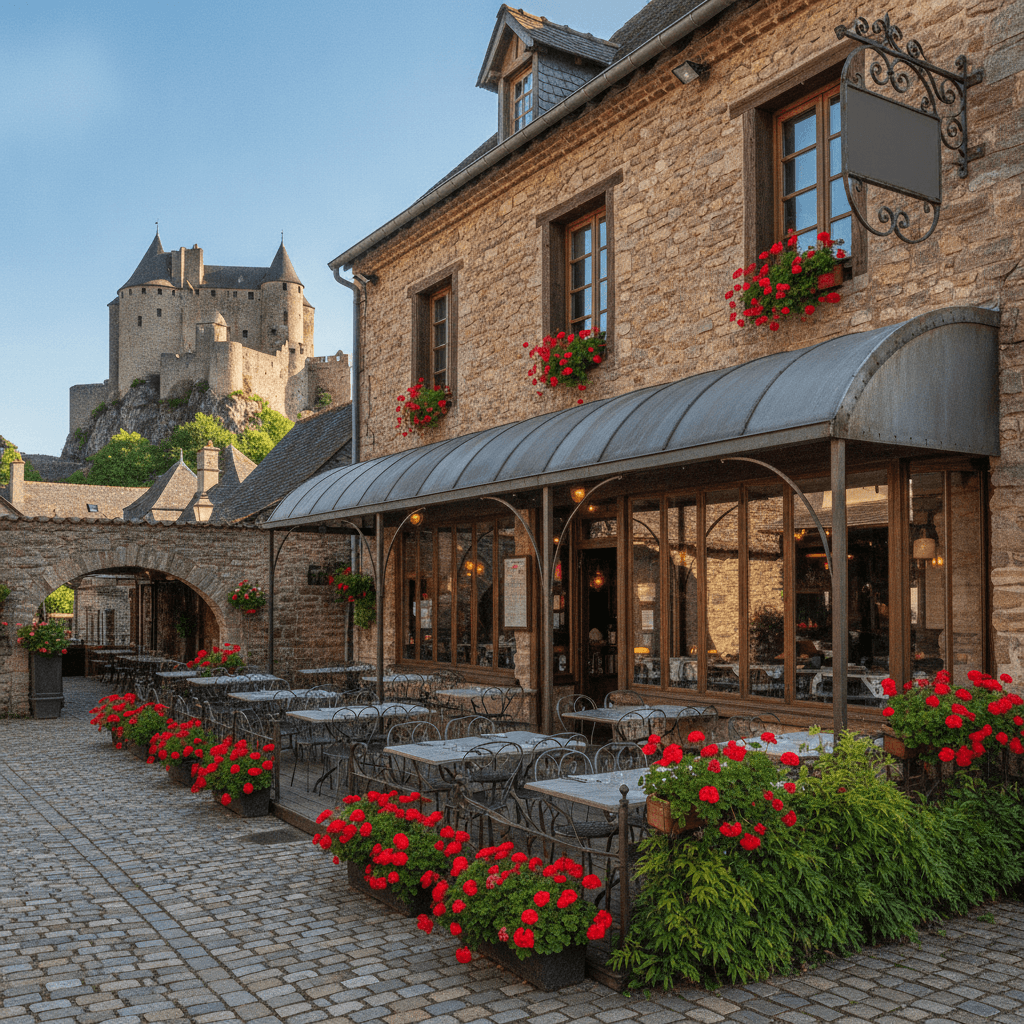 Restaurant 200m² à Belcastel : terrasse - extraction - Image 1