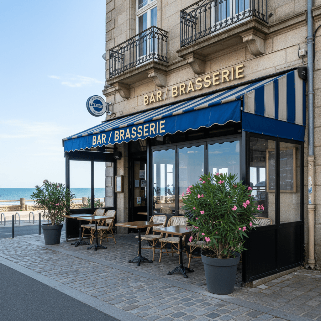 Bar-brasserie à Saint-Brieuc : terrasse - licence IV - Image 1