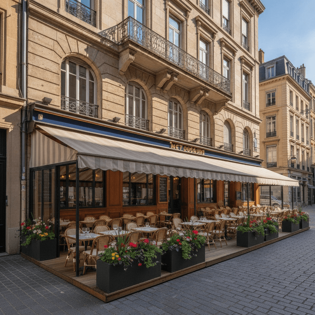 Restaurant 305m² à Lyon : terrasse - licence IV