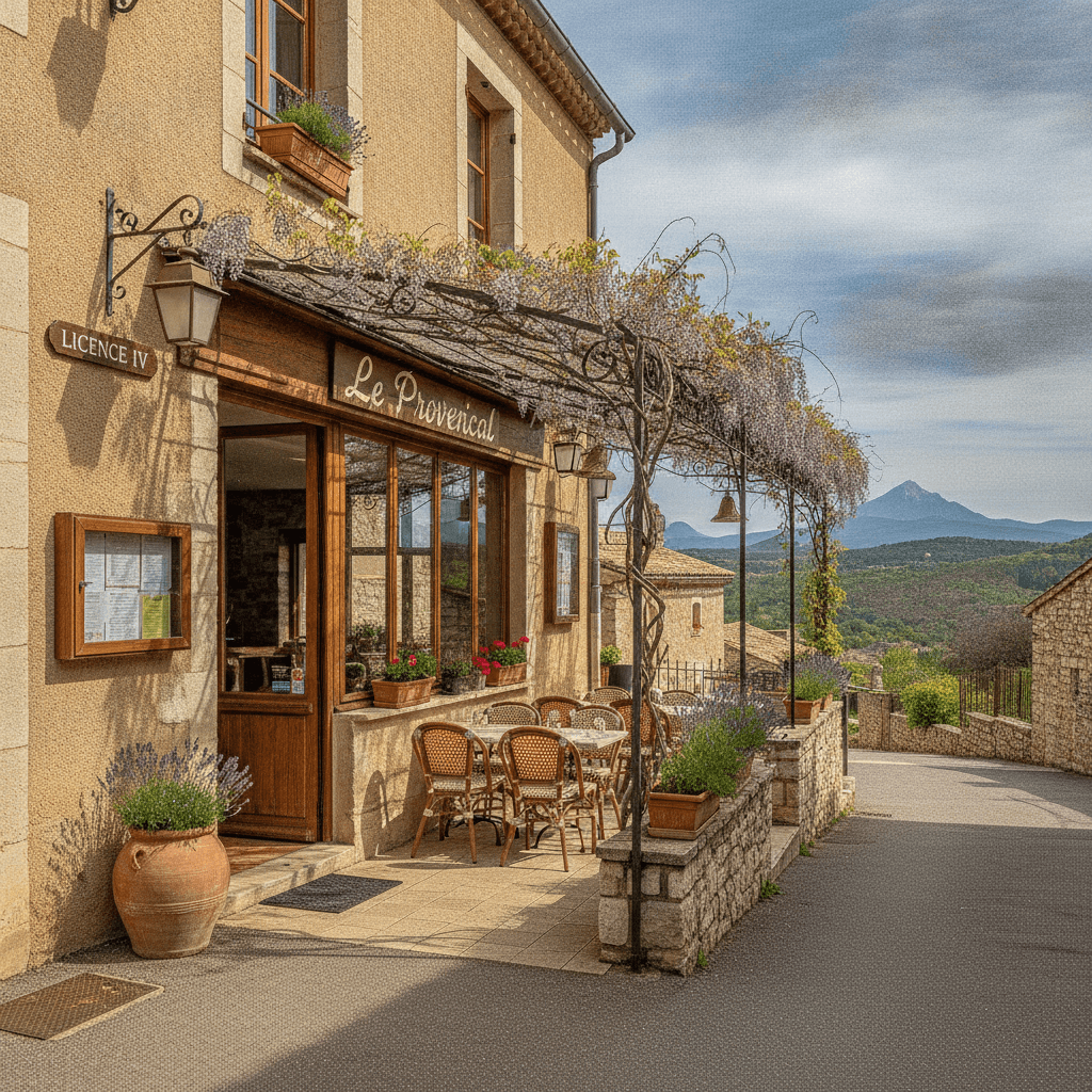Restaurant à Vaucluse : terrasse - licence IV