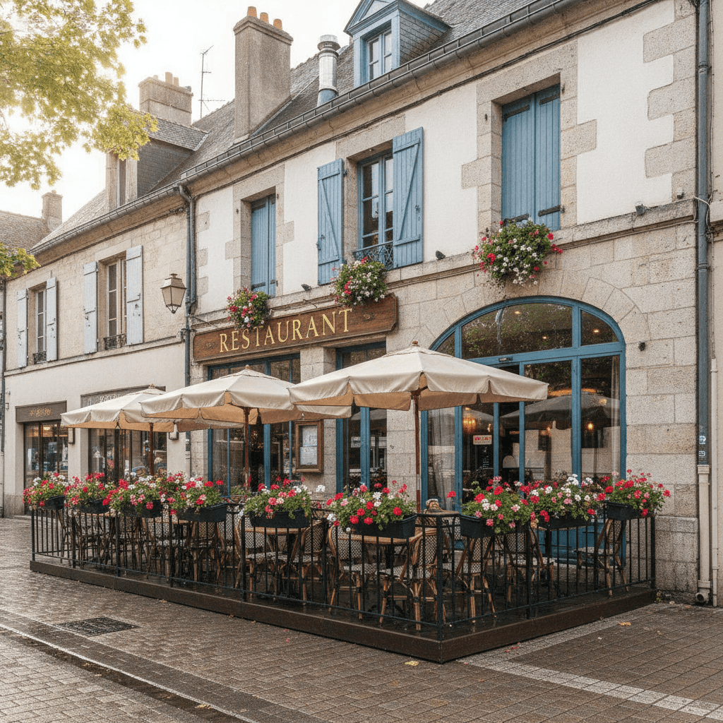 Restaurant 48m² à Tours : terrasse - extraction