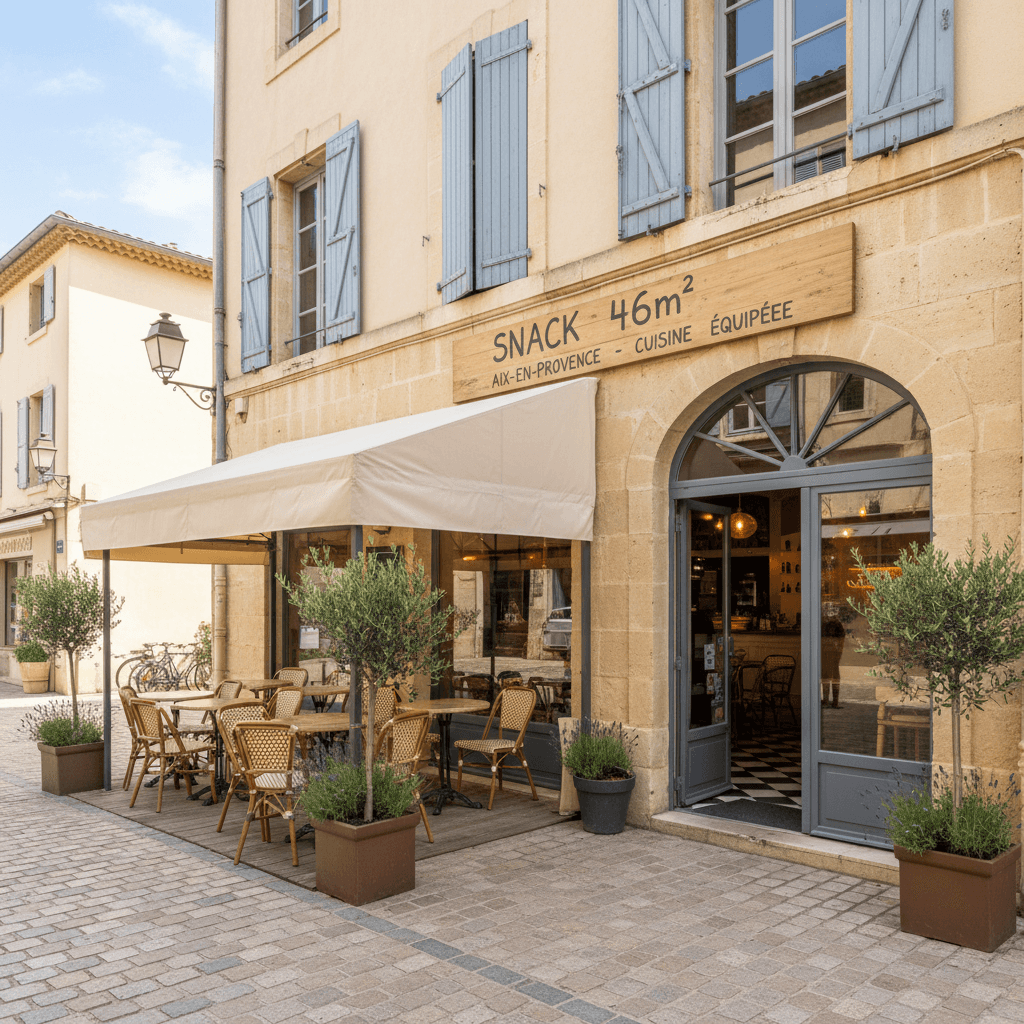 Snack 46m² à Aix-En-Provence : terrasse - cuisine équipée