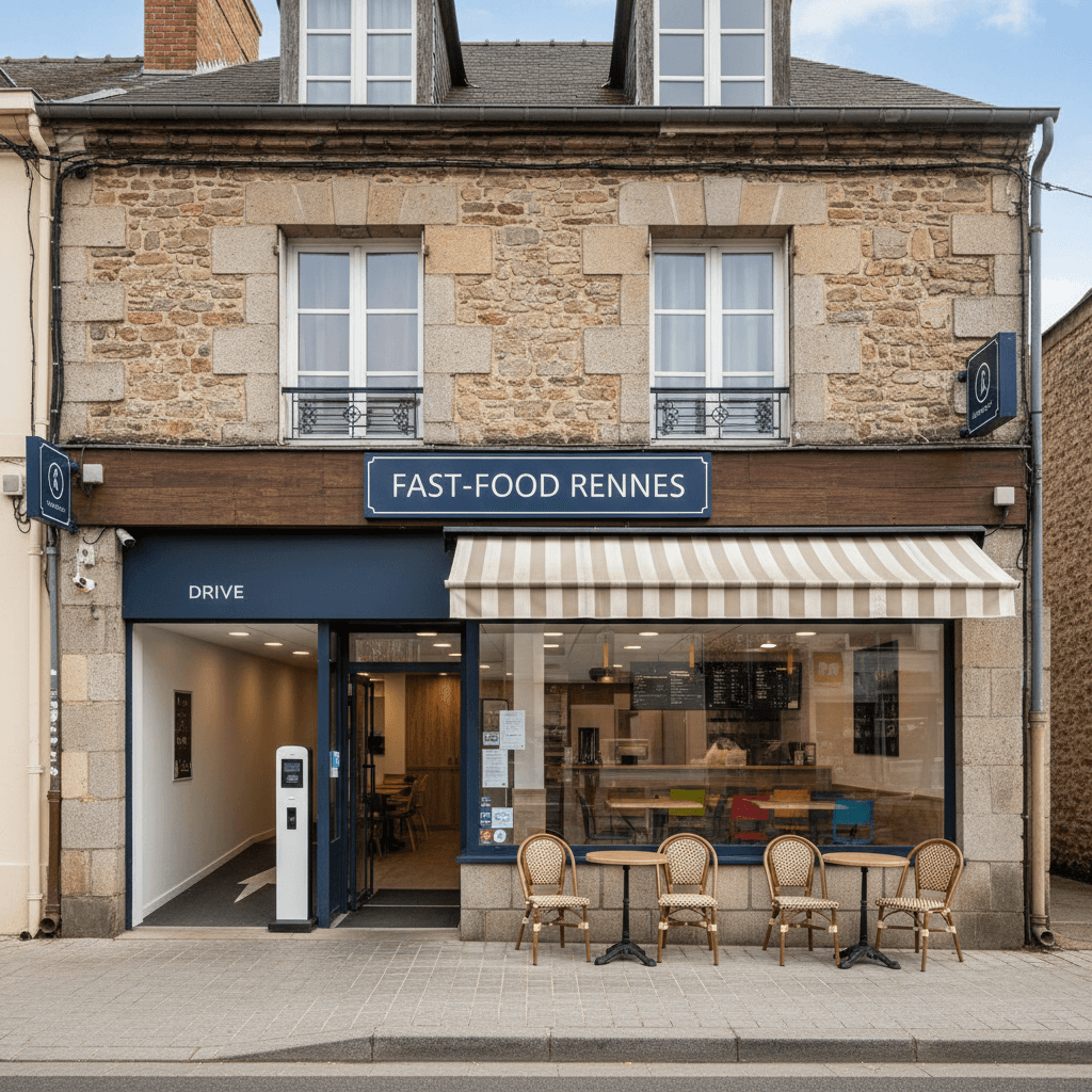 Fast-food 55m² à Rennes : extraction - cuisine équipée