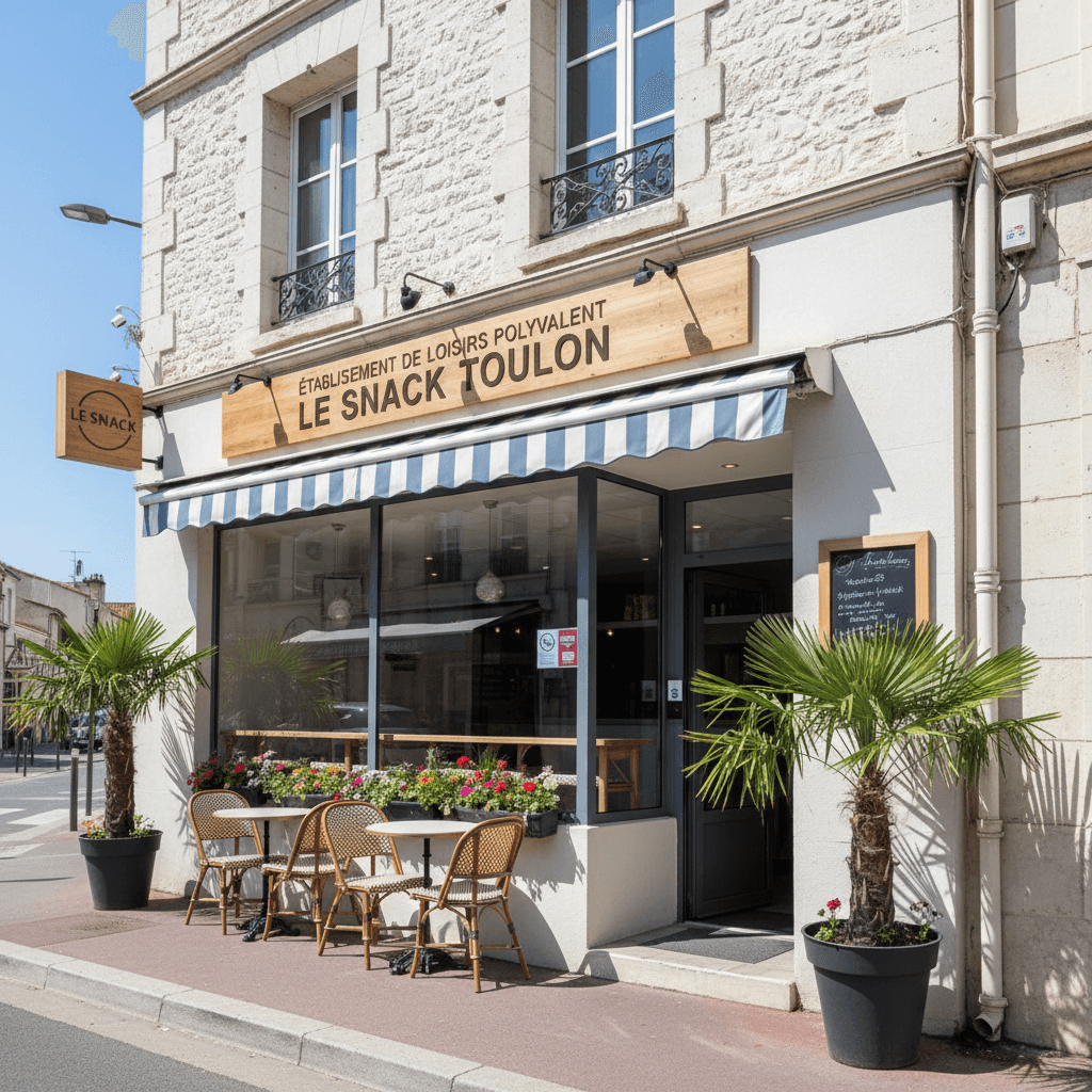 Snack 600m² à Toulon : terrasse - climatisation