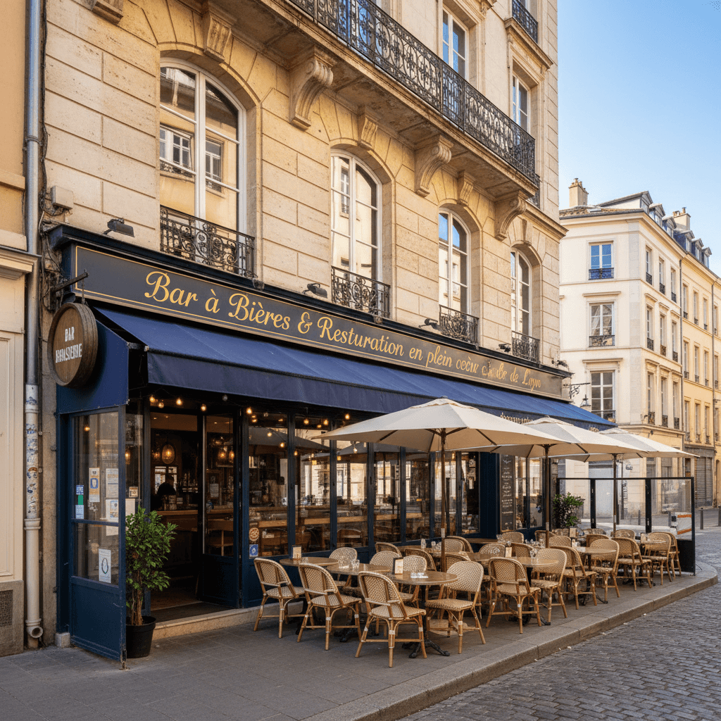 Bar-brasserie 300m² à Lyon : terrasse - licence IV
