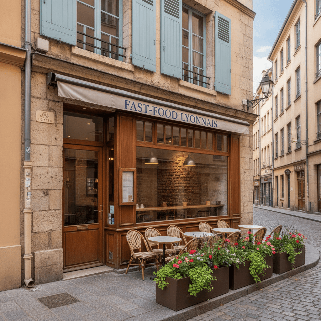 Fast-food 96m² à Lyon : terrasse - licence IV