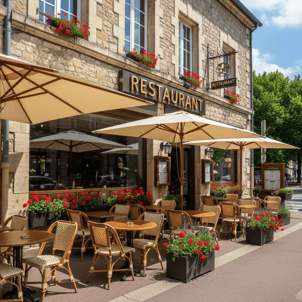 Restaurant 350m² à Écully : terrasse - extraction - Image 1