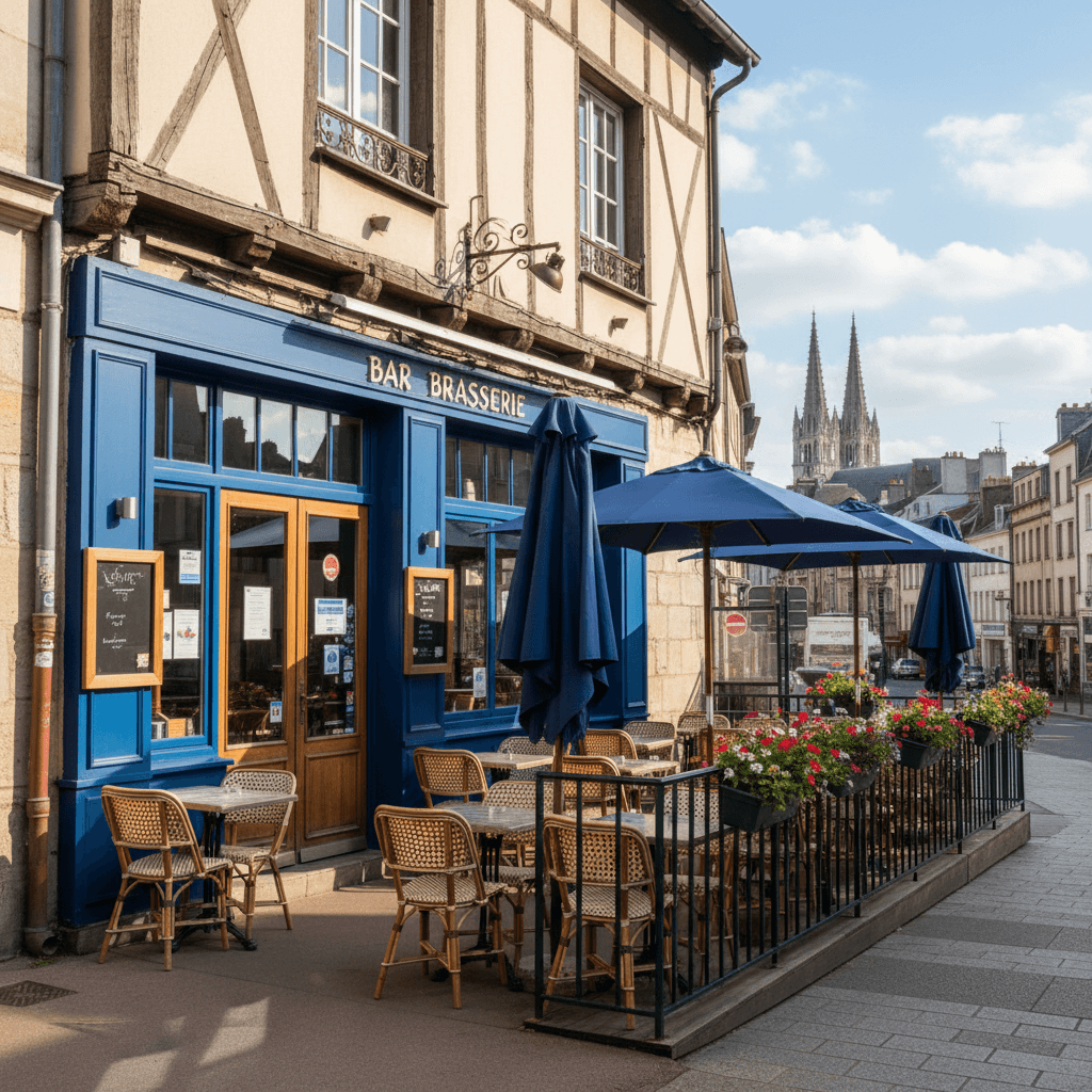 Bar-brasserie 70m² à Rouen : terrasse - licence IV