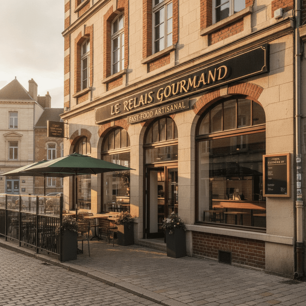 Fast-food 48m² à Lille : terrasse - licence IV