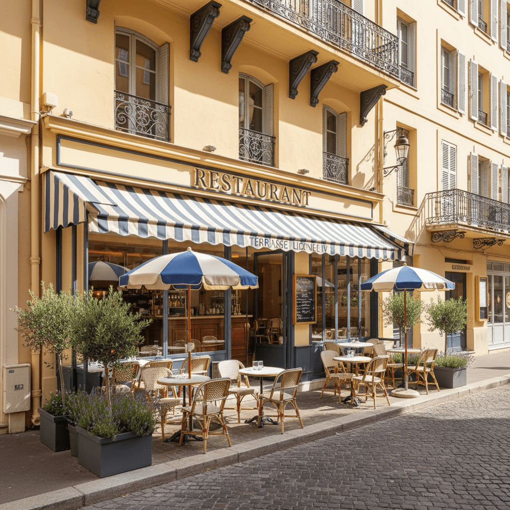 Restaurant à Nice : terrasse - licence IV