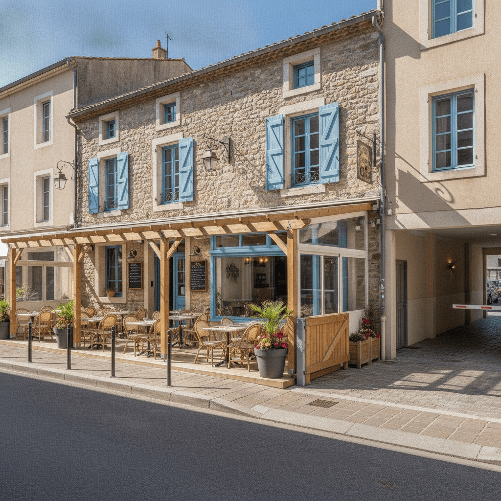 Restaurant 160m² à Bastia : terrasse - parking