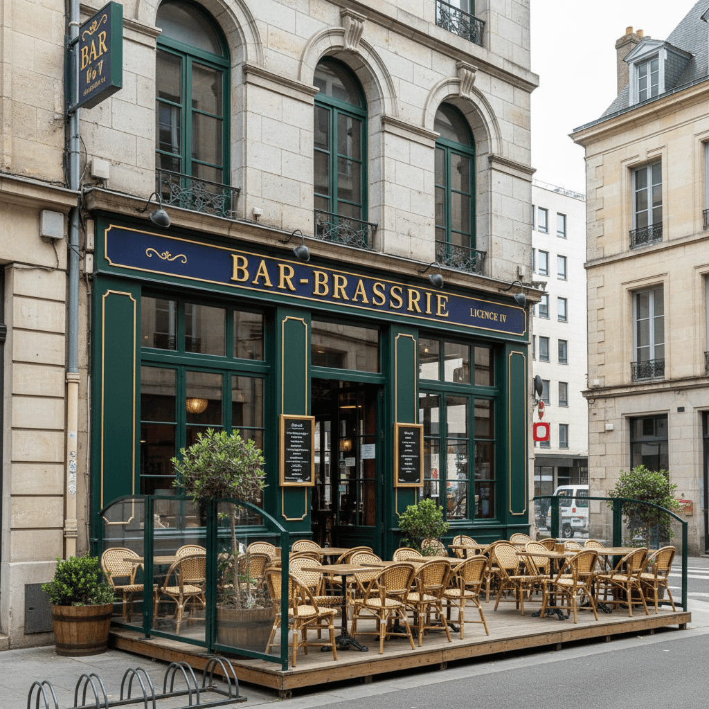 Bar-brasserie 250m² à Rennes : terrasse - licence IV