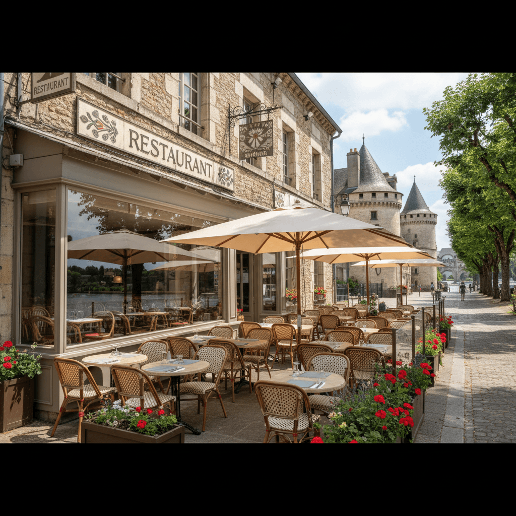 Restaurant à Écouflant : terrasse - extraction - Image 1