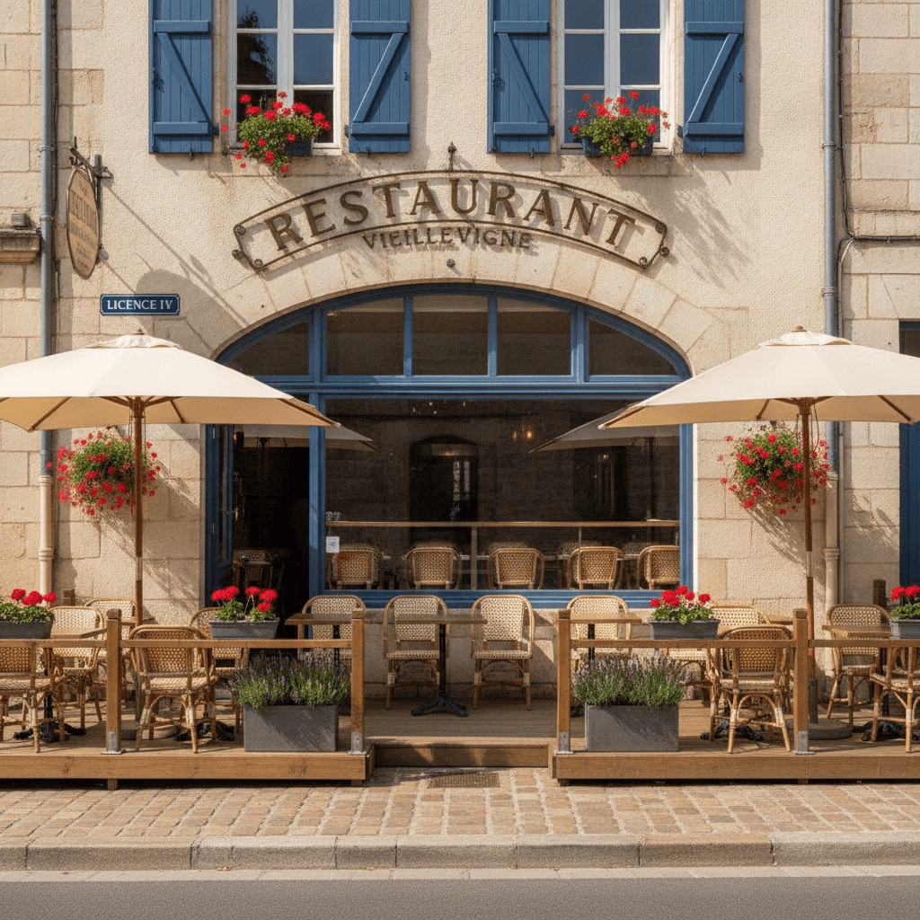 Restaurant à Vieillevigne : terrasse - licence IV - Image 1