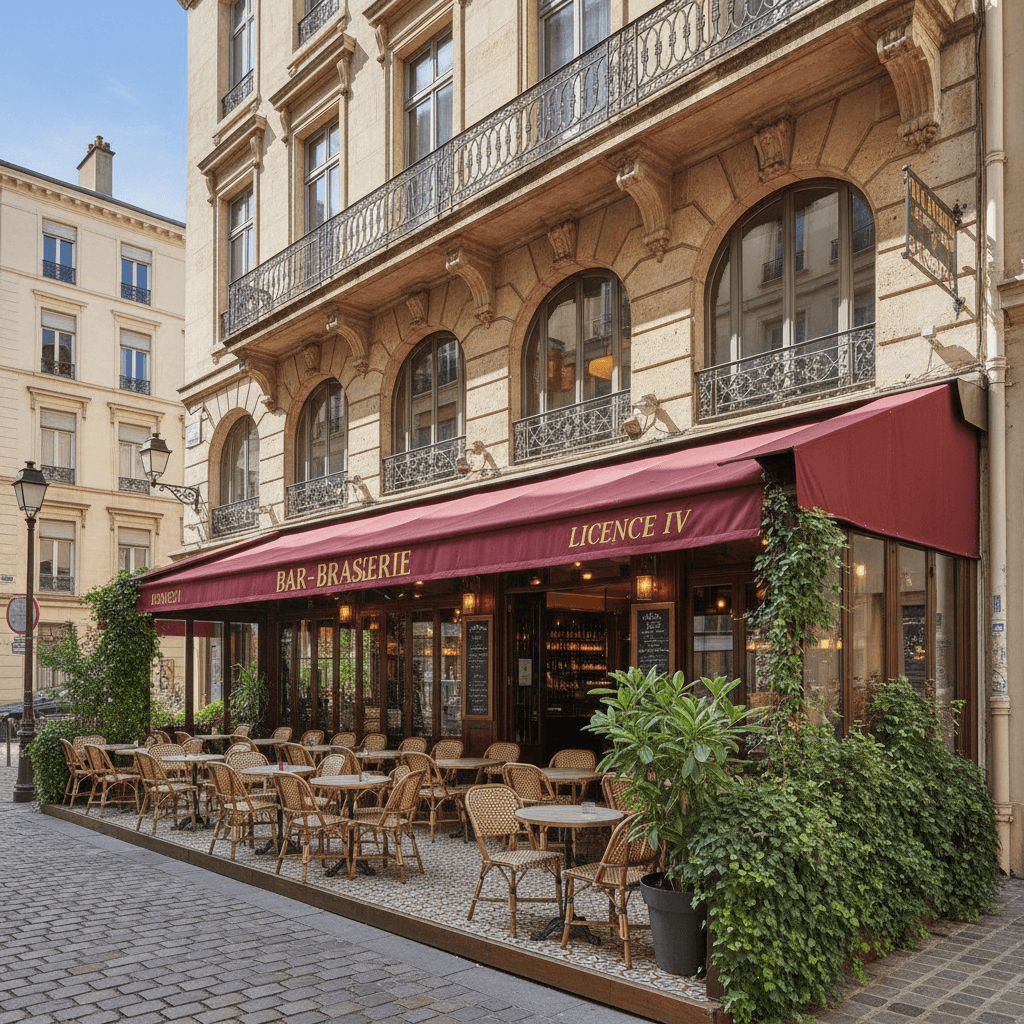 Bar-brasserie 160m² à Lyon : terrasse - licence IV
