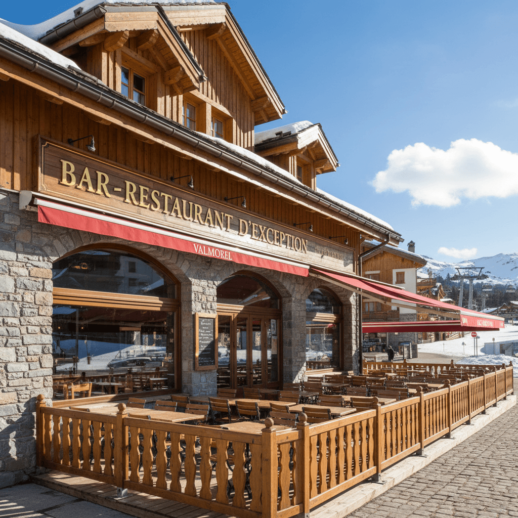 Bar-brasserie à Les Avanchers-Valmorel : terrasse - licence IV - Image 1