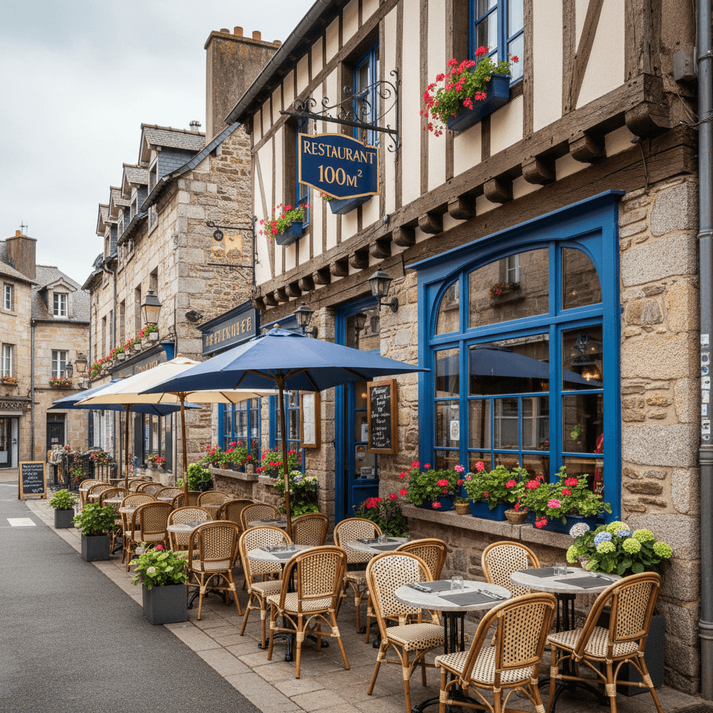 Restaurant 100m² à Quimper : terrasse - licence IV