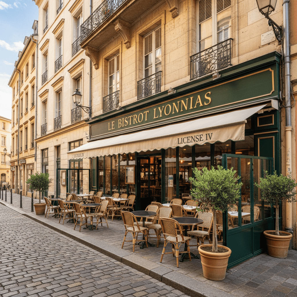 Restaurant 78m² à Lyon : terrasse - licence IV