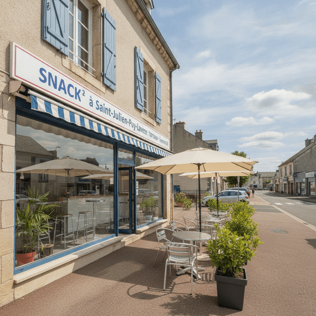 Snack 620m² à Saint-Julien-Puy-Lavèze : terrasse - licence IV - Image 1
