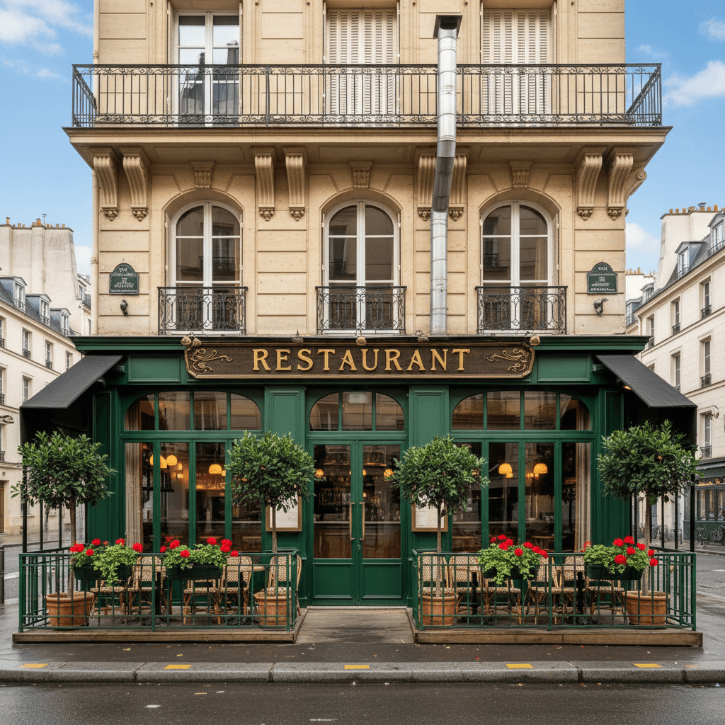 Restaurant 45 couverts à Paris : terrasse - extraction
