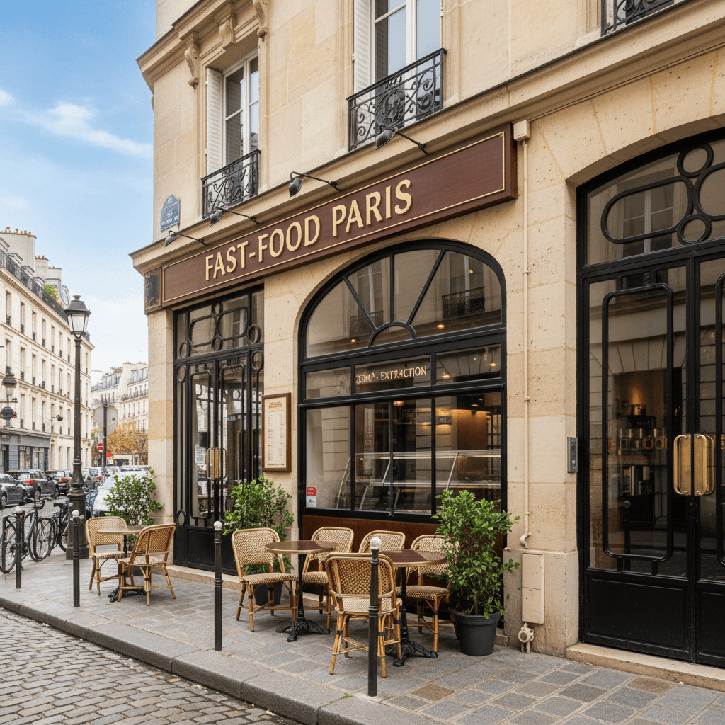 Fast-food 33m² à Paris : extraction