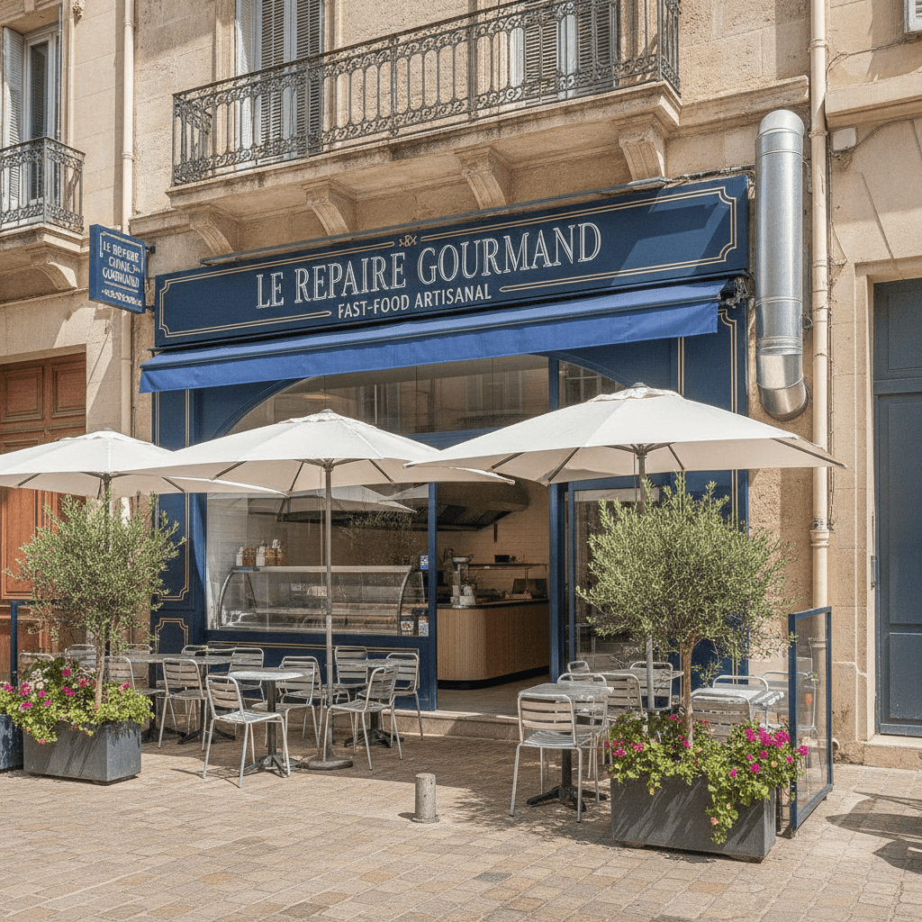 Fast-food à Marseille : terrasse - extraction