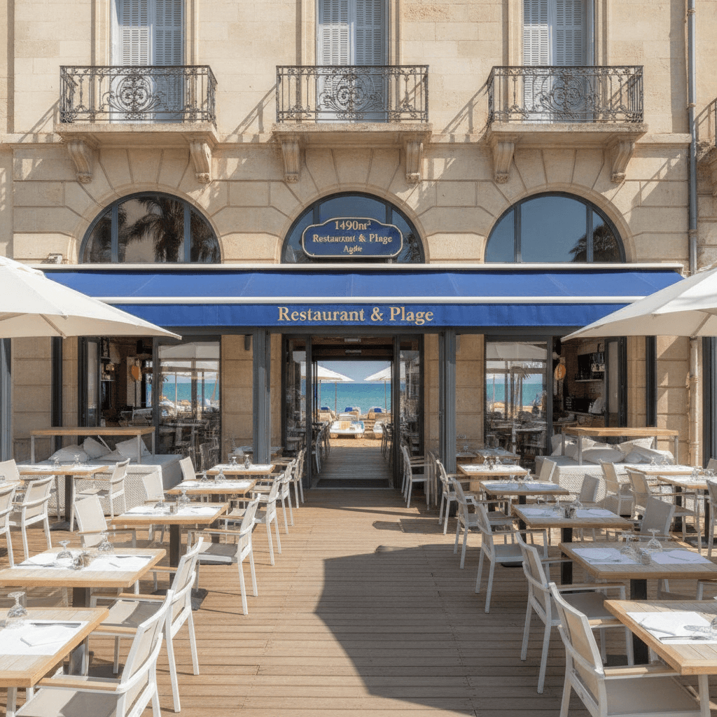 Restaurant 1490m² à Agde : terrasse - licence IV - Image 1
