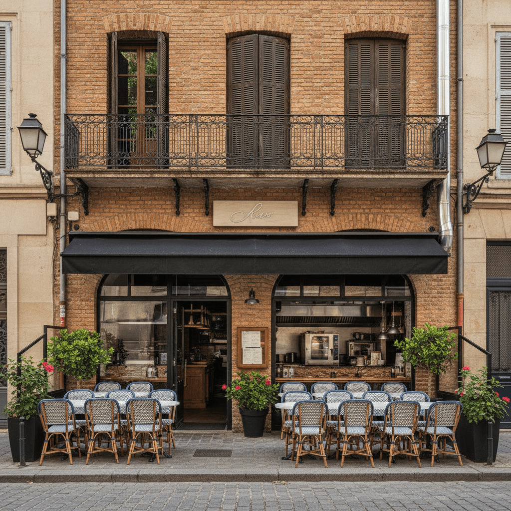 Restaurant 80m² à Toulouse : terrasse - extraction - Image 1