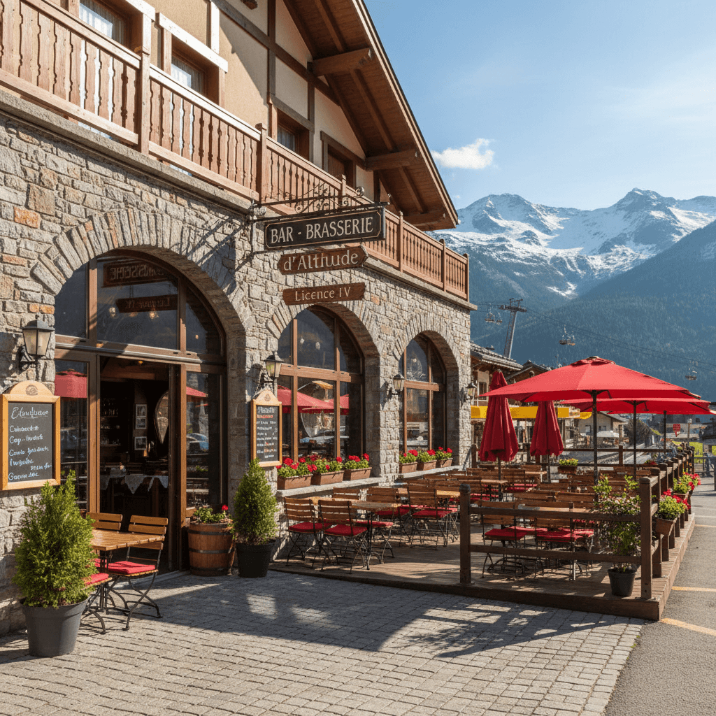 Bar-brasserie à Modane : terrasse - licence IV - Image 1