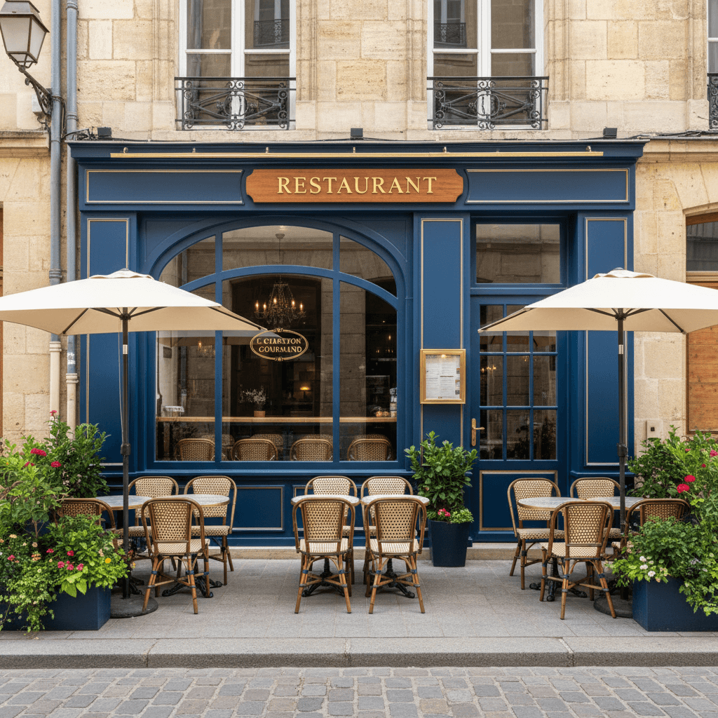 Restaurant 77m² à Bordeaux : terrasse - extraction