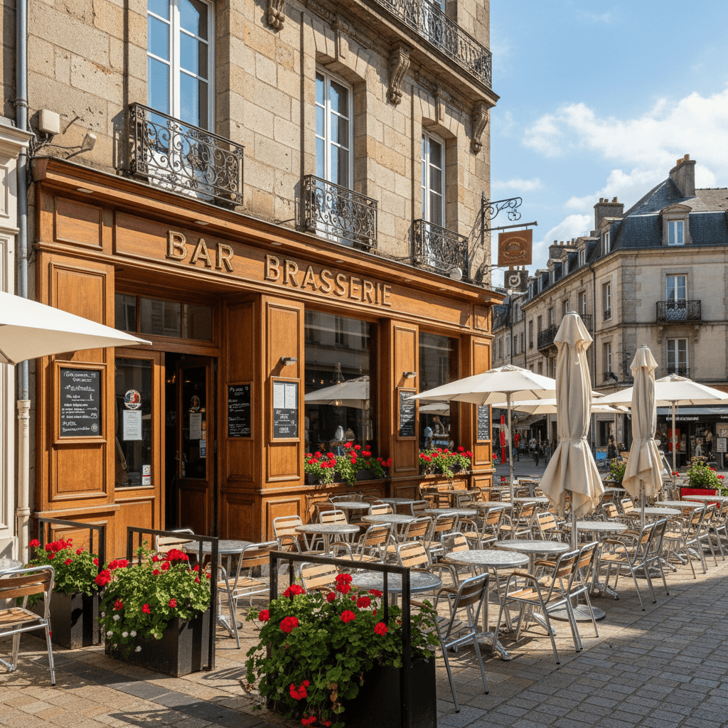 Bar-brasserie à Fougères : terrasse - licence IV - Image 1