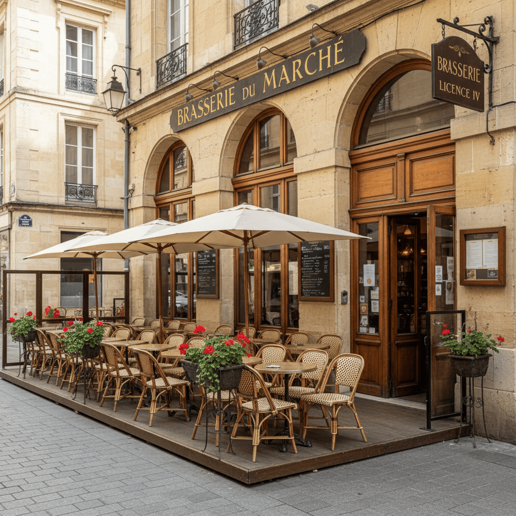 Bar-brasserie 120m² à Bordeaux : terrasse - licence IV