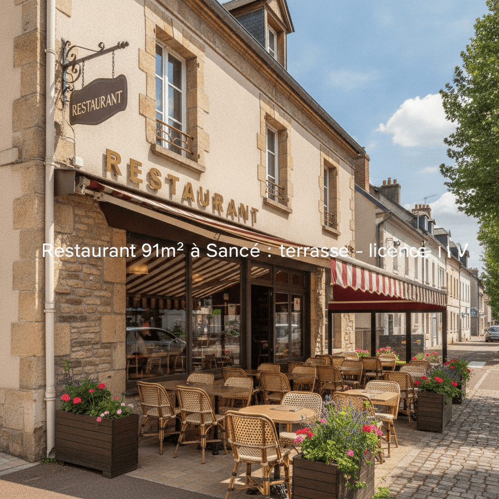 Restaurant 91m² à Sancé : terrasse - licence IV - Image 1